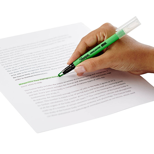 Bút dạ quang ngòi trong suốt đầu nhỏ Sharpie Clear View Stick Highlighter 2.7mm