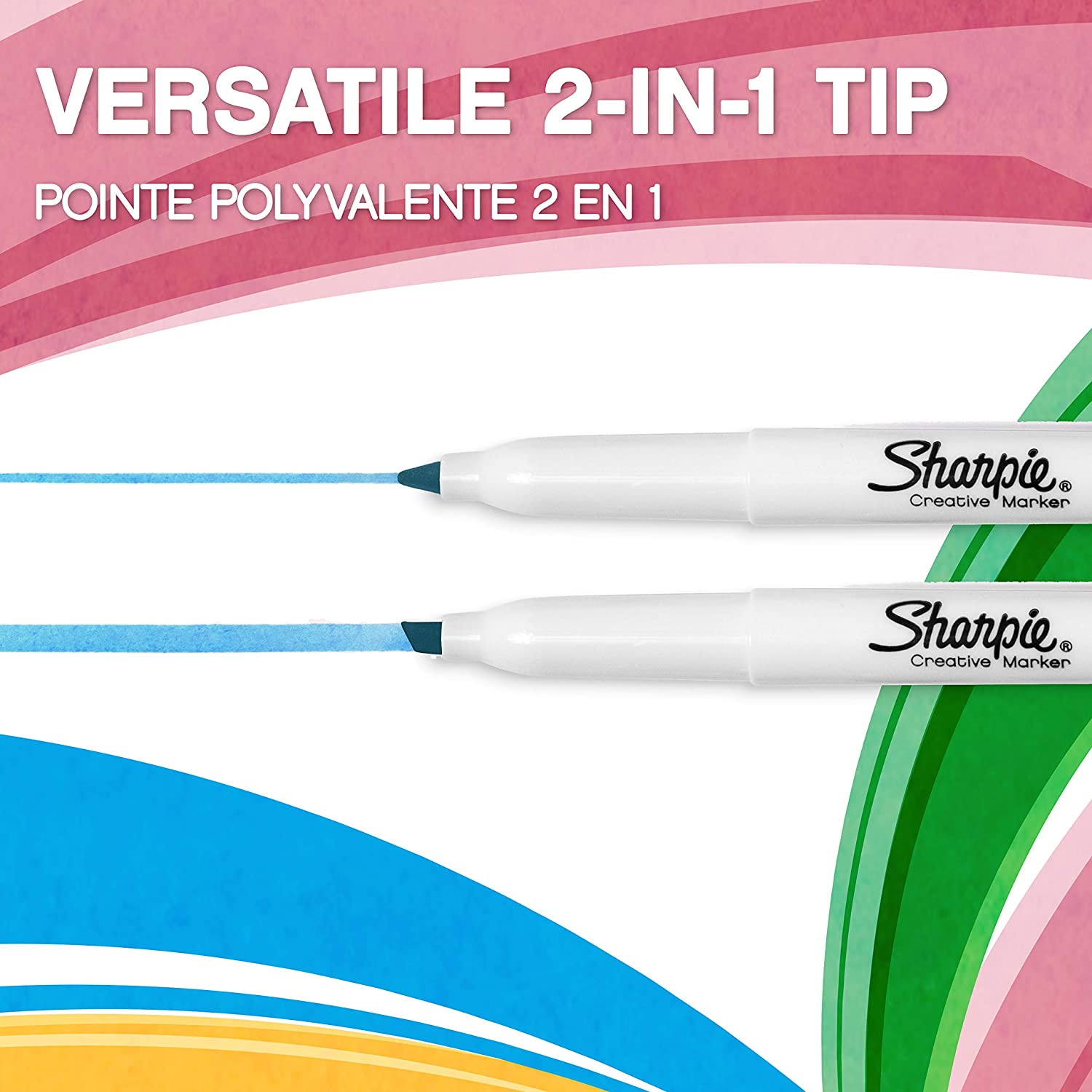 Vỉ 4 màu bút đánh dấu thông minh ngòi vát Sharpie S-Note Creative Markers