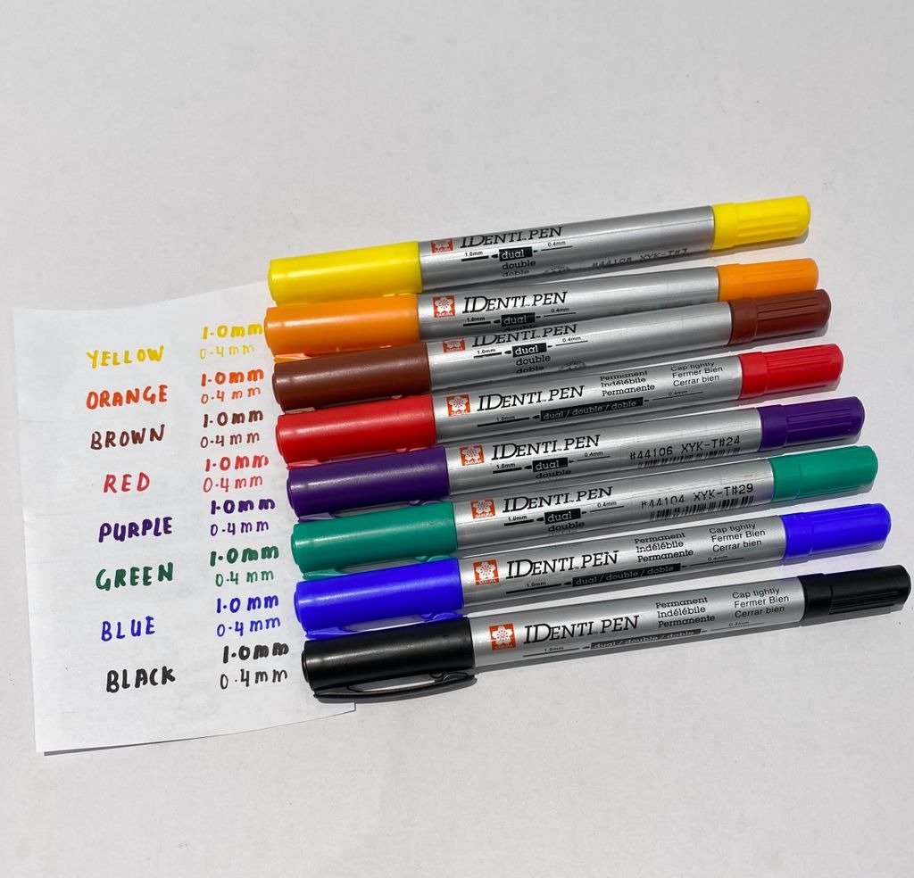 Bút lông dầu 2 đầu đánh dấu đa chất liệu Sakura Identi Pen Dual Point - Ngòi 0.4mm / 1.0mm