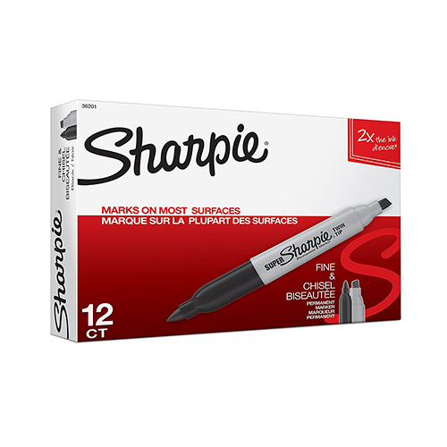 Bút lông dầu 2 đầu vẽ đa chất liệu Sharpie Super Twin Tip (Super Fine+Chisel)