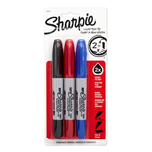Bút lông dầu 2 đầu vẽ đa chất liệu Sharpie Super Twin Tip (Super Fine+Chisel)