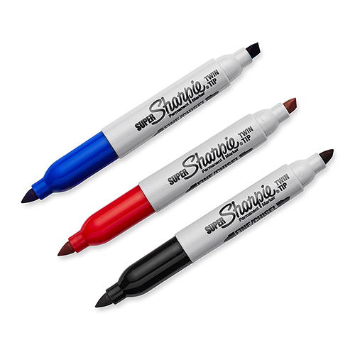 Bút lông dầu 2 đầu vẽ đa chất liệu Sharpie Super Twin Tip (Super Fine+Chisel)