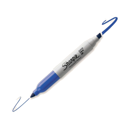 Bút lông dầu 2 đầu vẽ đa chất liệu Sharpie Super Twin Tip (Super Fine+Chisel)