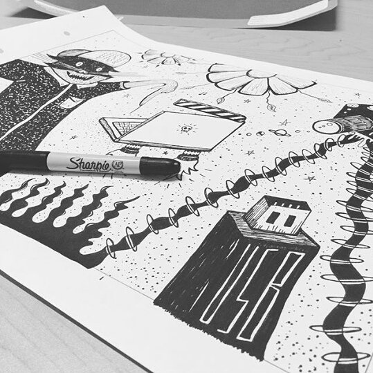 Bút lông dầu 2 ngòi vẽ đa chất liệu Sharpie Twin Tip (Fine+Ultra) - Cây lẻ