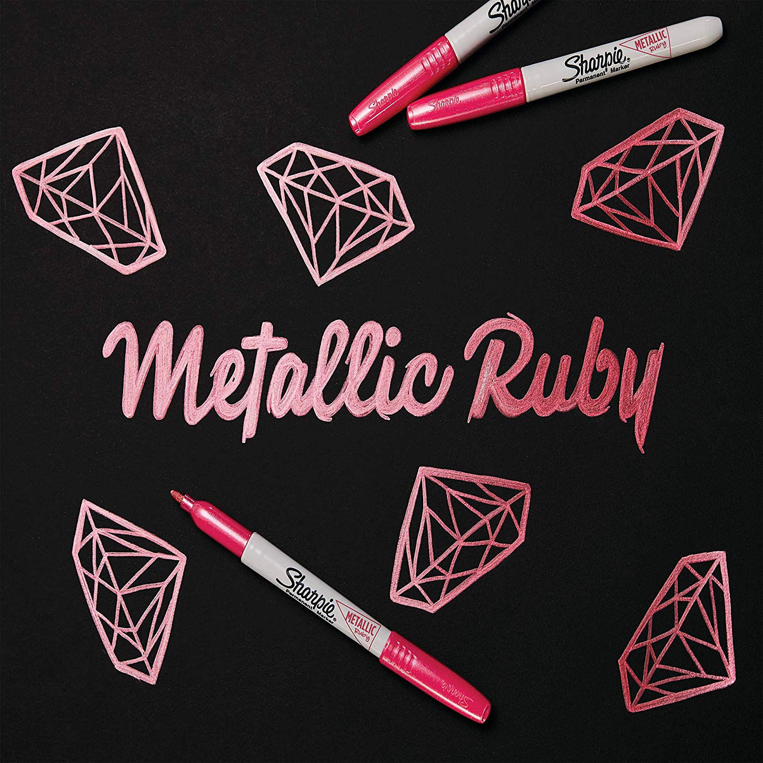 Vỉ 3 màu bút lông dầu ánh kim Sharpie Metallic (Ruby, Emerald, Sapphire)