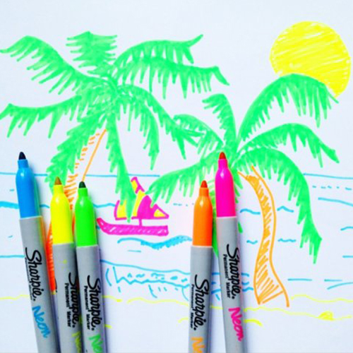 Vỉ 5 màu bút lông dầu phát sáng trong bóng tối Sharpie Neon