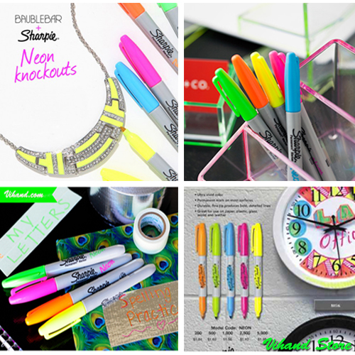 Vỉ 5 màu bút lông dầu phát sáng trong bóng tối Sharpie Neon
