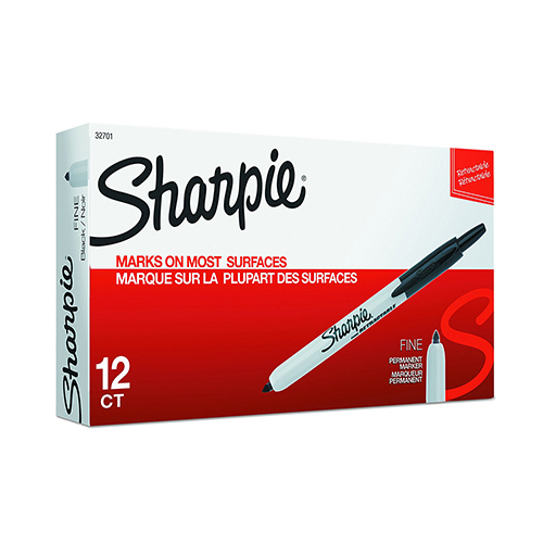 Bút lông dầu ngòi bấm vẽ đa chất liệu Sharpie Retractable Fine Point 0.9mm (Cây lẻ)