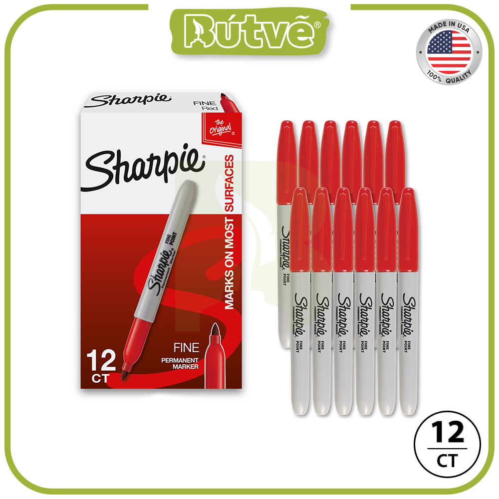 Bút lông dầu Sharpie Fine Point 0.9mm đánh dấu đa năng - Đỏ (Red) 30002