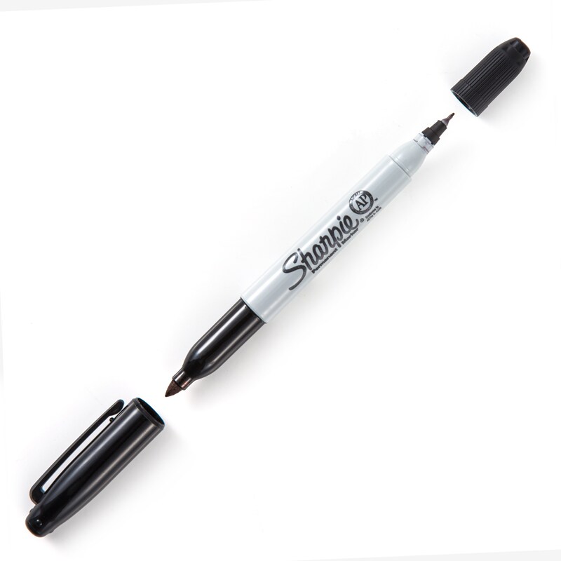 Bút lông dầu 2 đầu Sharpie Twin Tip 0.9mm/0.5mm đánh dấu đa năng - Đen (Black) 32001