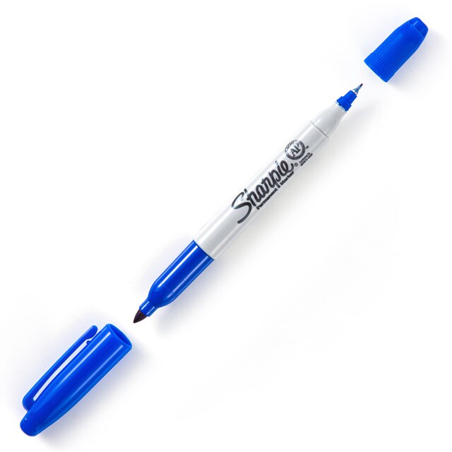 Bút lông dầu 2 đầu Sharpie Twin Tip 0.9mm/0.5mm đánh dấu đa năng - Xanh dương (Blue) 32003