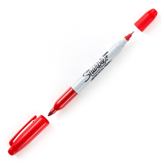 Bút lông dầu 2 đầu Sharpie Twin Tip 0.9mm/0.5mm đánh dấu đa năng - Đỏ (Red) 32002