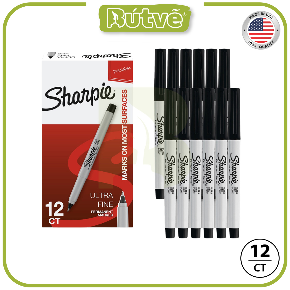 Bút lông dầu Sharpie Ultra Fine 0.5mm đánh dấu đa năng - Đen (Black) 37001