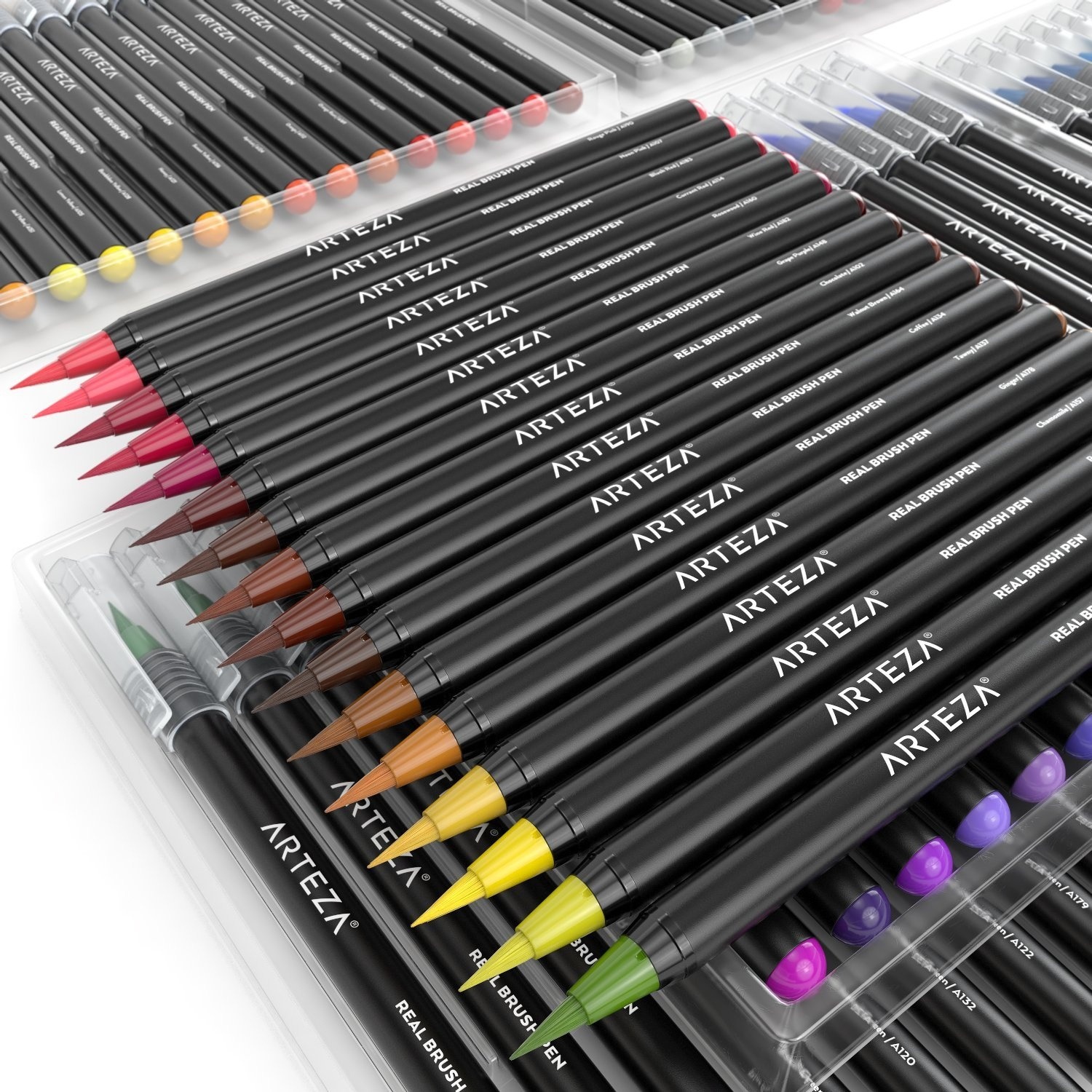 Bộ 96 cây bút lông màu ngòi cọ cao cấp Arteza Brush Pens (Hộp nhựa)