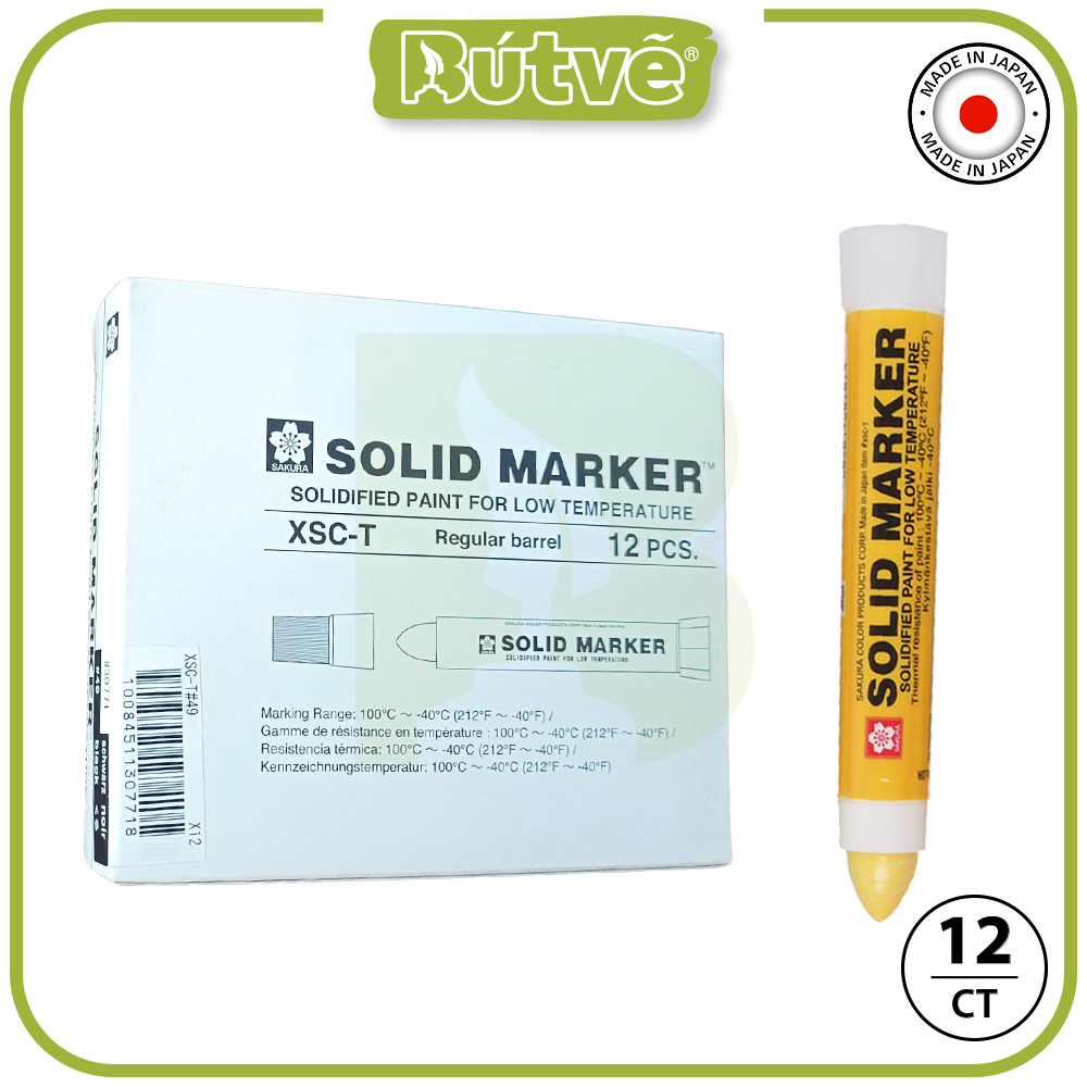 Bút sáp dầu chịu nhiệt độ thấp Sakura Solid Marker Low Temperature 12.0mm - Vàng (Yellow) XSC-T#3