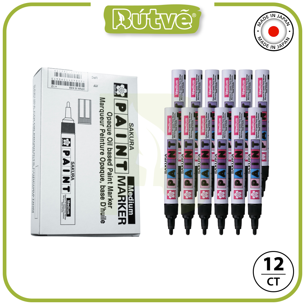 Bút sơn dầu đánh dấu công nghiệp Sakura Paint Marker Medium Point 2.0mm - Đen (Black) XPMK-B#49