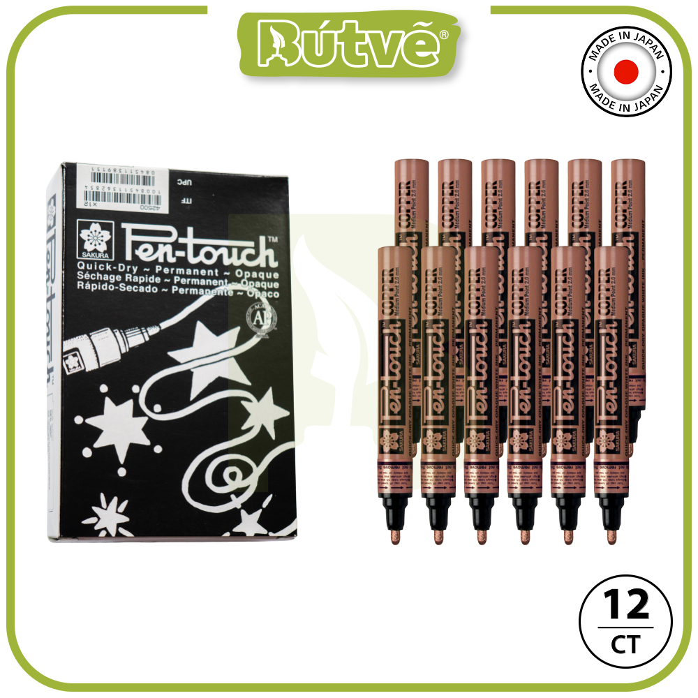 Bút sơn dầu Sakura Pentouch Medium Point 2.0mm đánh dấu đa năng - Đồng ánh kim (Copper) 41503