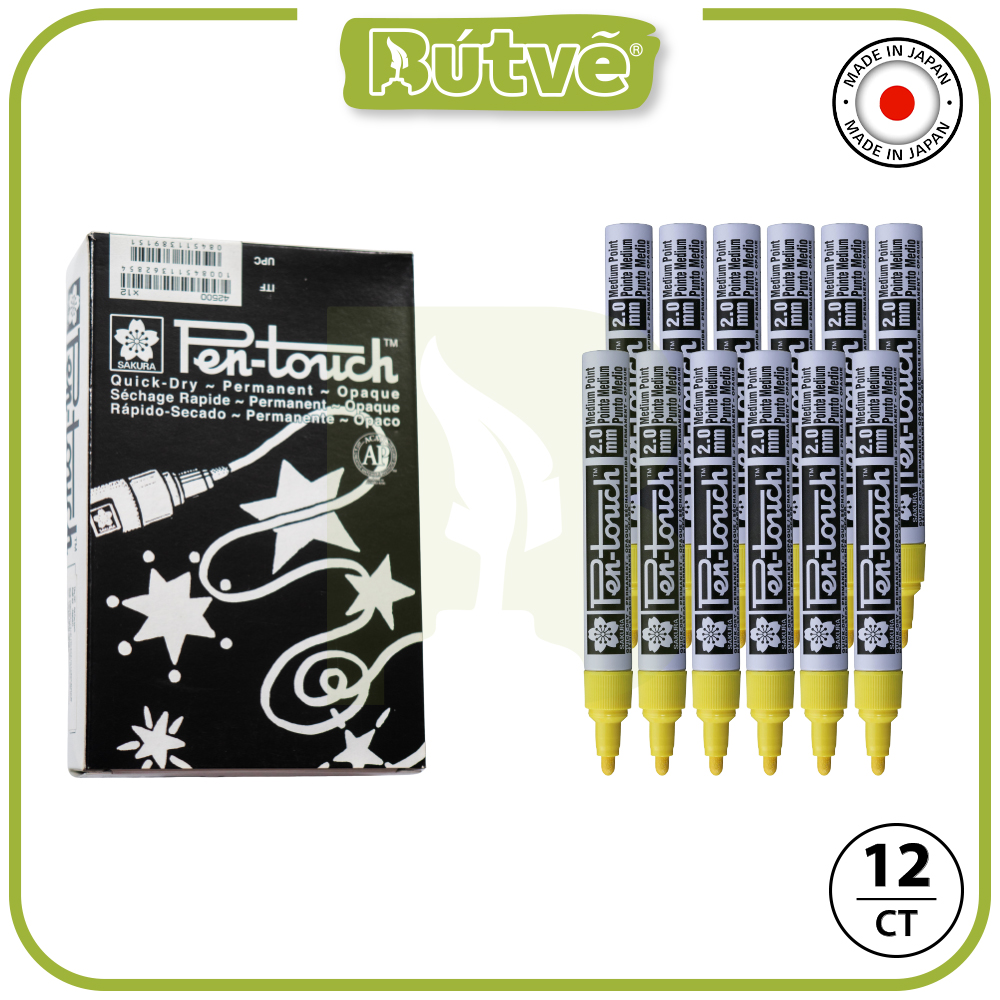 Bút sơn dầu Sakura Pentouch Medium Point 2.0mm đánh dấu đa năng - Vàng (Yellow) XPFKA#3