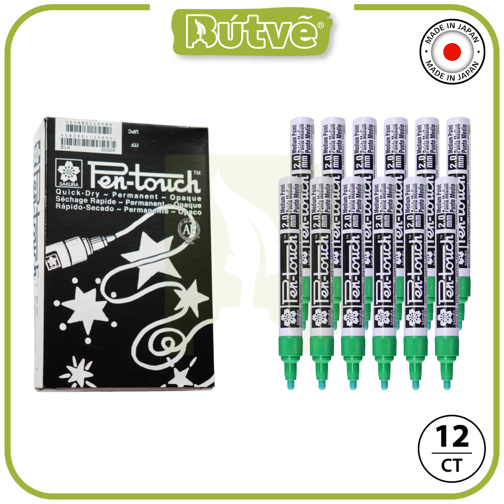 Bút sơn dầu Sakura Pentouch Medium Point 2.0mm đánh dấu đa năng - Xanh lá cây (Green) XPFKA#29
