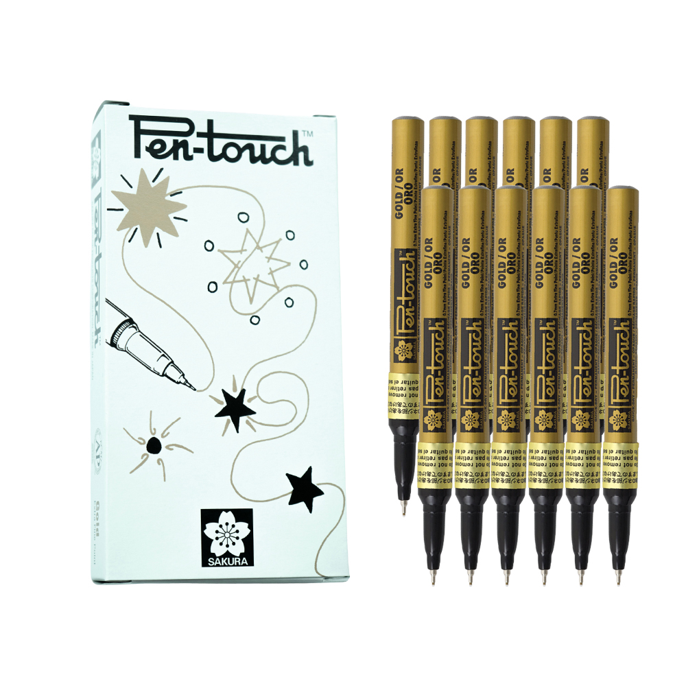 Bút sơn dầu Sakura Pentouch Extra Fine 0.7mm viết thiệp không lem - Vàng ánh kim (Gold) 41101