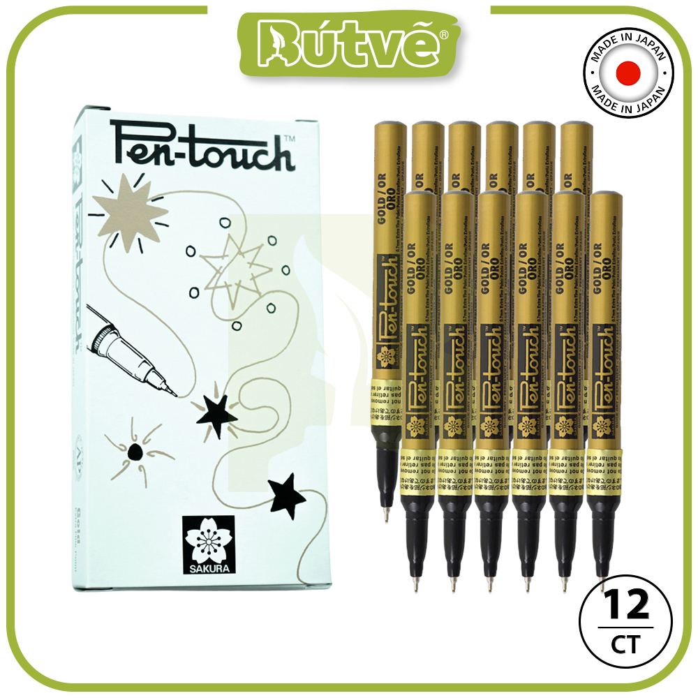 Bút sơn dầu Sakura Pentouch Extra Fine 0.7mm viết thiệp không lem - Vàng ánh kim (Gold) 41101