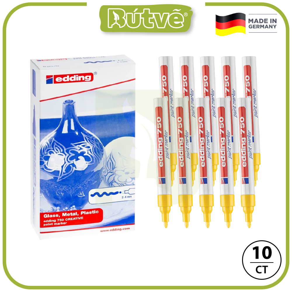 Bút sơn dầu vẽ đa chất liệu Edding 750 Paint Marker 2-4 mm - Vàng (Yellow)