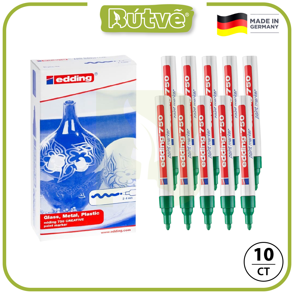 Bút sơn dầu vẽ đa chất liệu Edding 750 Paint Marker 2-4 mm - Xanh lá cây (Green)