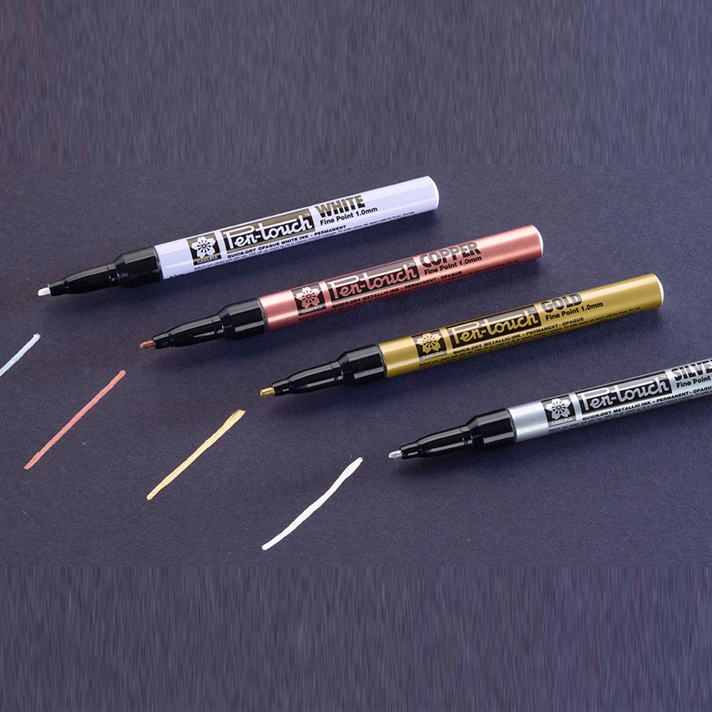 Bút sơn dầu Sakura Pentouch Extra Fine 0.7mm viết thiệp không lem - Vàng ánh kim (Gold) 41101
