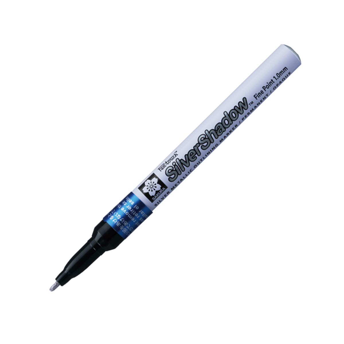 Bút sơn dầu vẽ nhũ bạc ánh kim có màu viền Sakura PenTouch Silver Shadow Fine Point - Ngòi 1.0mm (Cây lẻ)