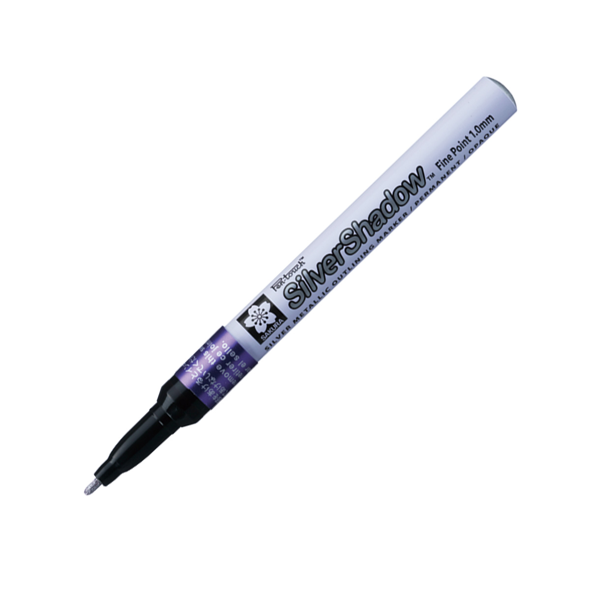 Bút sơn dầu vẽ nhũ bạc ánh kim có màu viền Sakura PenTouch Silver Shadow Fine Point - Ngòi 1.0mm (Cây lẻ)