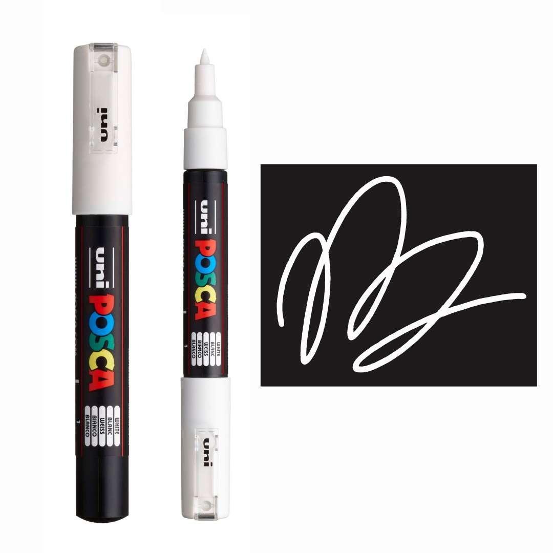 Bút sơn nước Uni Posca Paint Marker PC-1M 0.7mm vẽ trang trí đa chất liệu - Trắng (White)