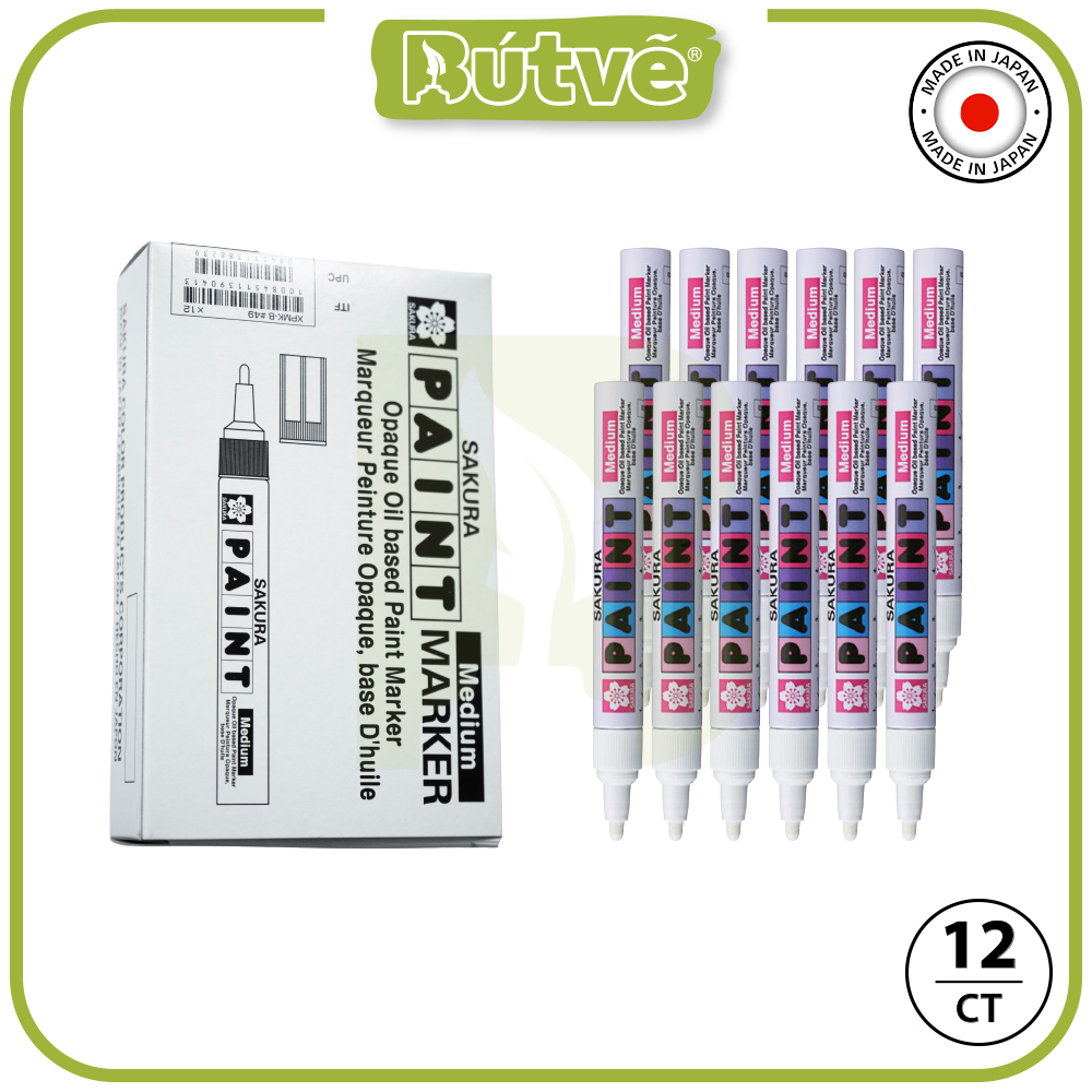 Bút sơn dầu đánh dấu công nghiệp Sakura Paint Marker Medium Point 2.0mm - Trắng (White) XPMK-B#50