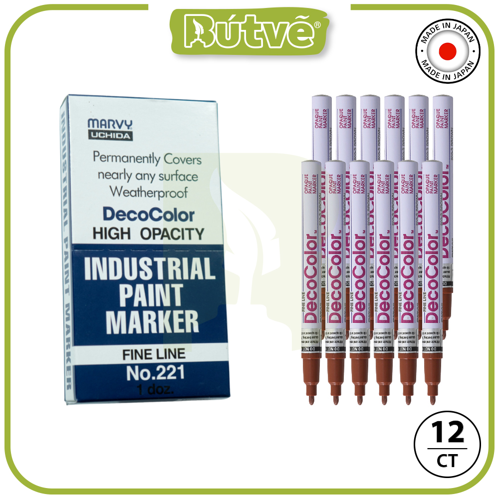 Bút sơn dầu đánh dấu công nghiệp Marvy DecoColor Industrial Paint Marker Fine 1.4mm - Nâu (Brown) #221