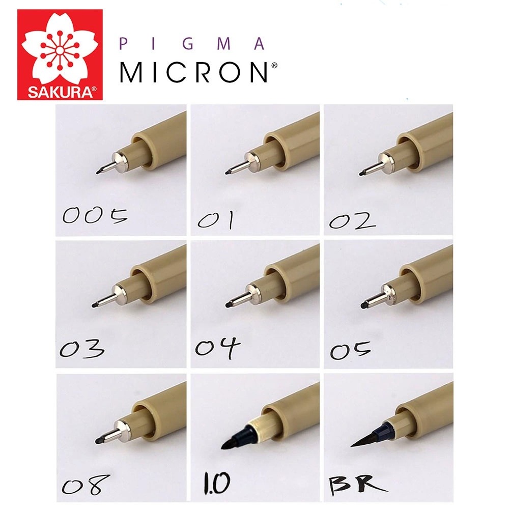 Bút lông màu vẽ không lem mực kháng nước Sakura Pigma Brush - Ngòi cọ