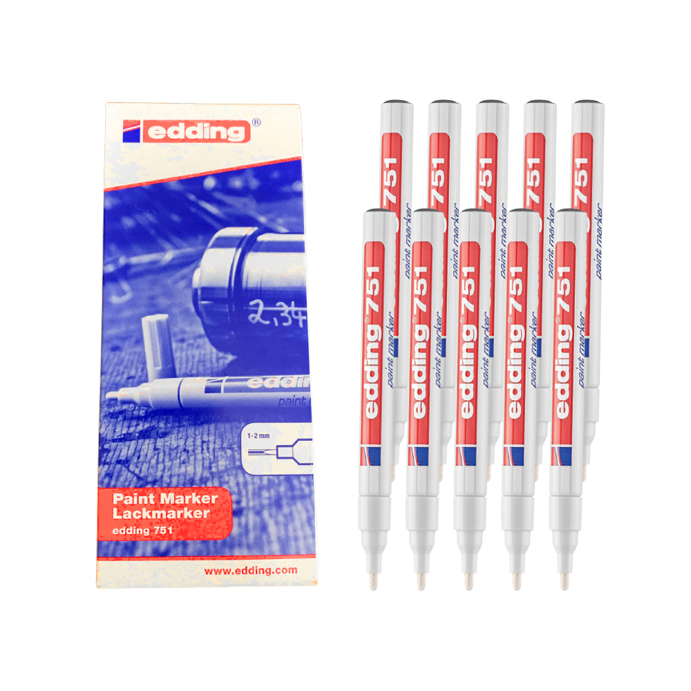 Bút sơn dầu vẽ đa chất liệu Edding 751 Paint Marker 1-2 mm - Trắng (White)