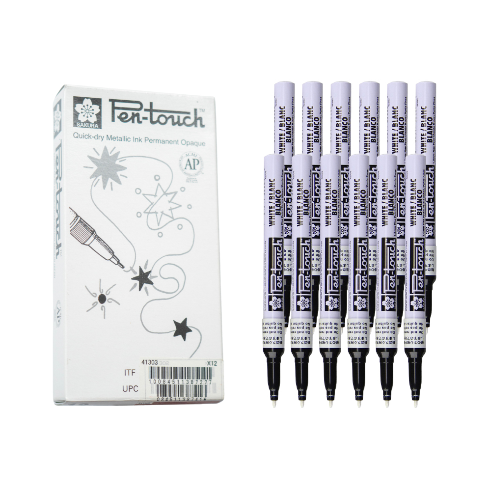 Bút sơn dầu Sakra Pentouch Fine Point 1.0mm đánh dấu đa năng - Trắng (White) 42300