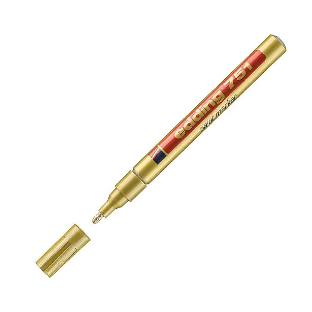 Bút sơn dầu vẽ đa chất liệu Edding 751 Paint Marker 1-2 mm - Vàng ánh kim (Gold)