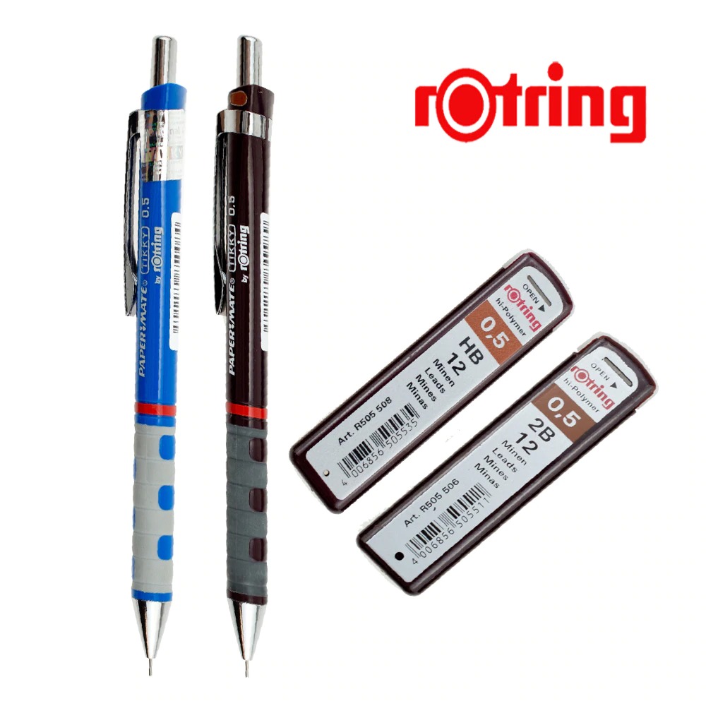 Hộp 12 ruột chì kim cho bút chì cơ Rotring Fine Hi-Polymer Lead (Hộp lẻ)
