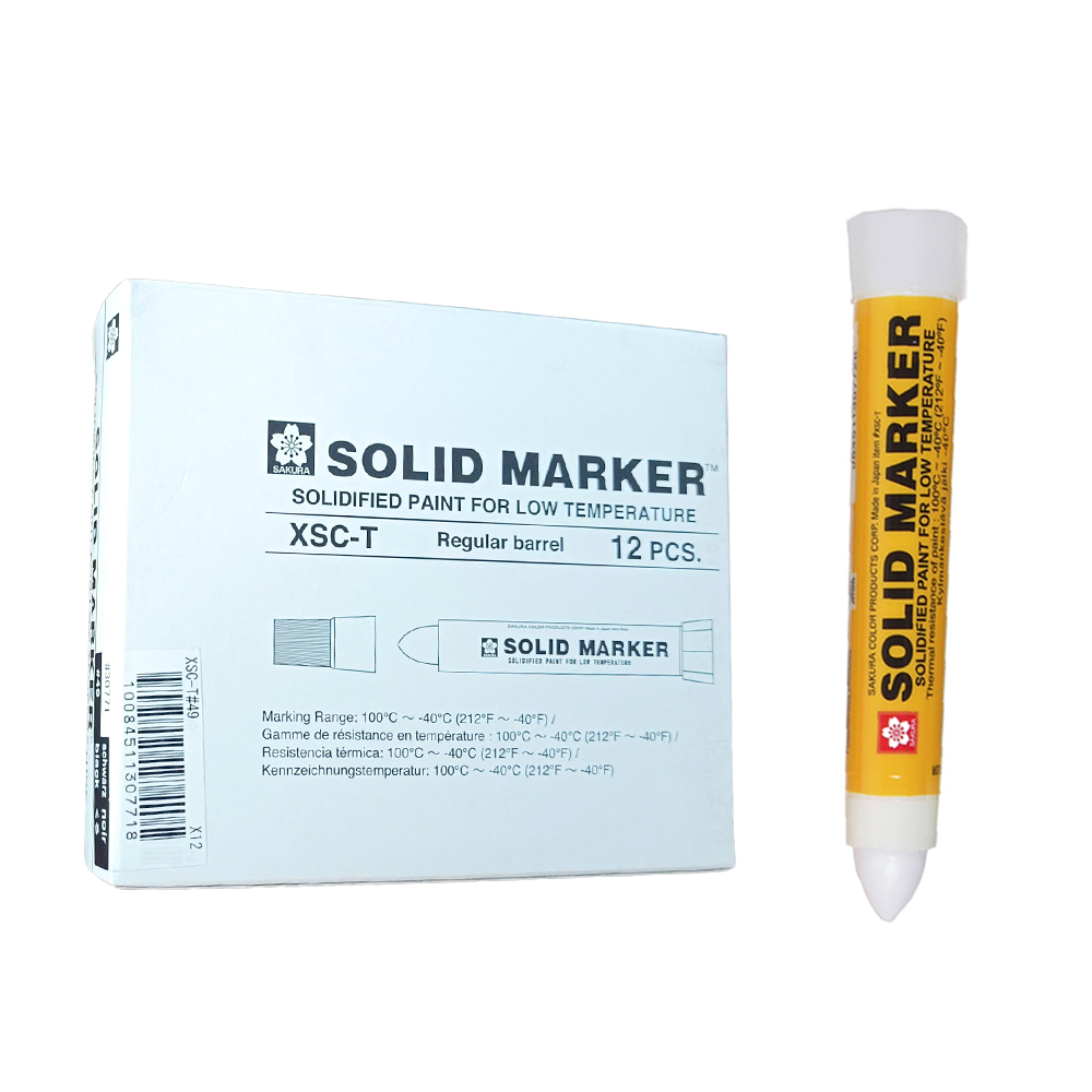 Bút sáp dầu chịu nhiệt độ thấp Sakura Solid Marker Low Temperature 12.0mm - Trắng (White) XSC-T#50