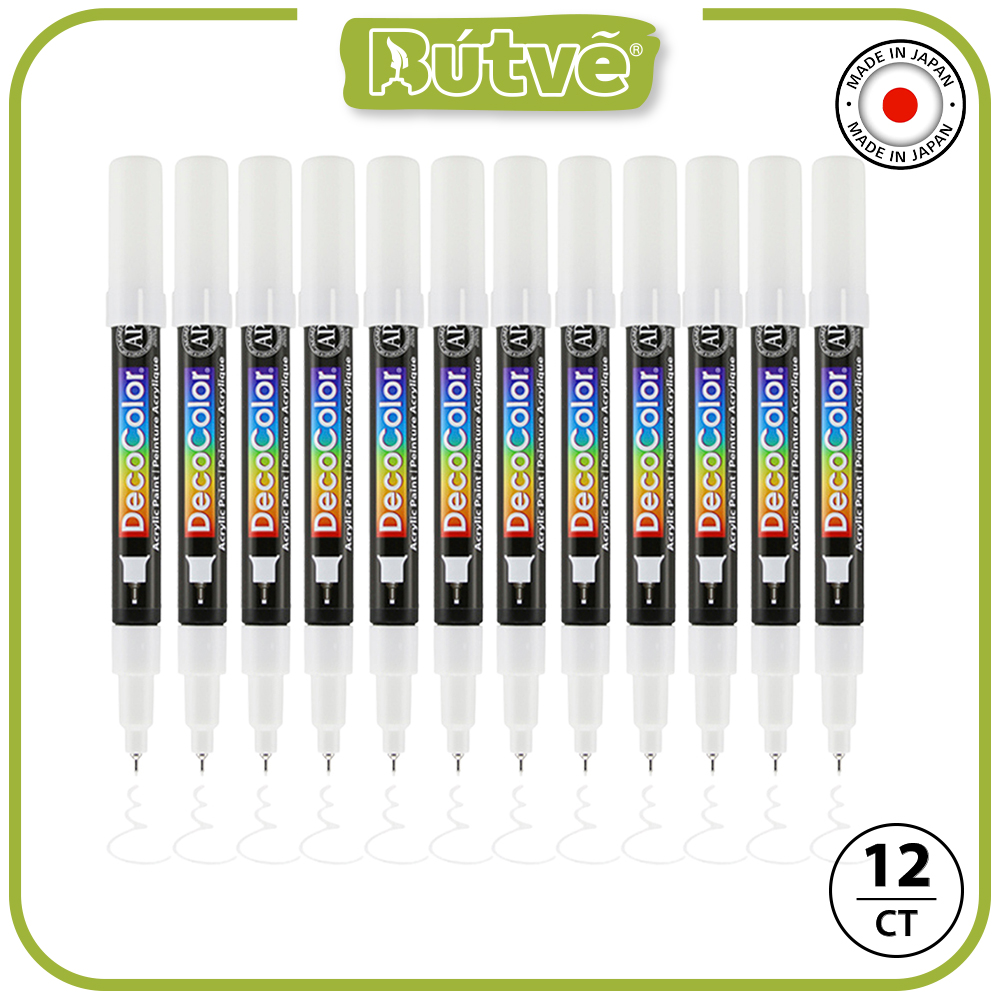 Bút sơn acrylic Marvy DecoColor Acrylic Extra Fine 0.8mm viết thiệp không lem - Trắng (White) #115