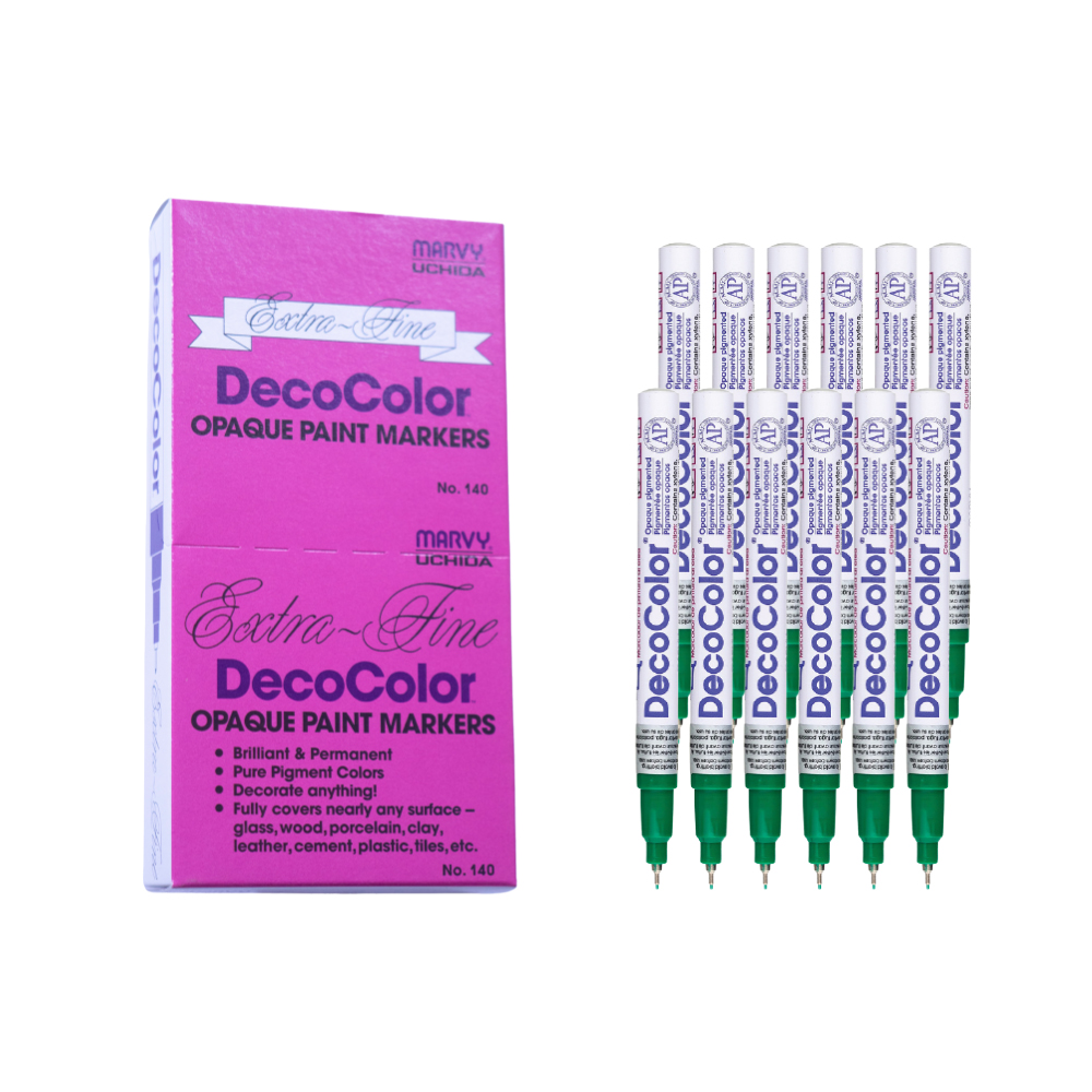 Bút sơn dầu viết thiệp Marvy DecoColor Paint Marker Extra Fine 0.8mm - Xanh lá cây (Green) #140