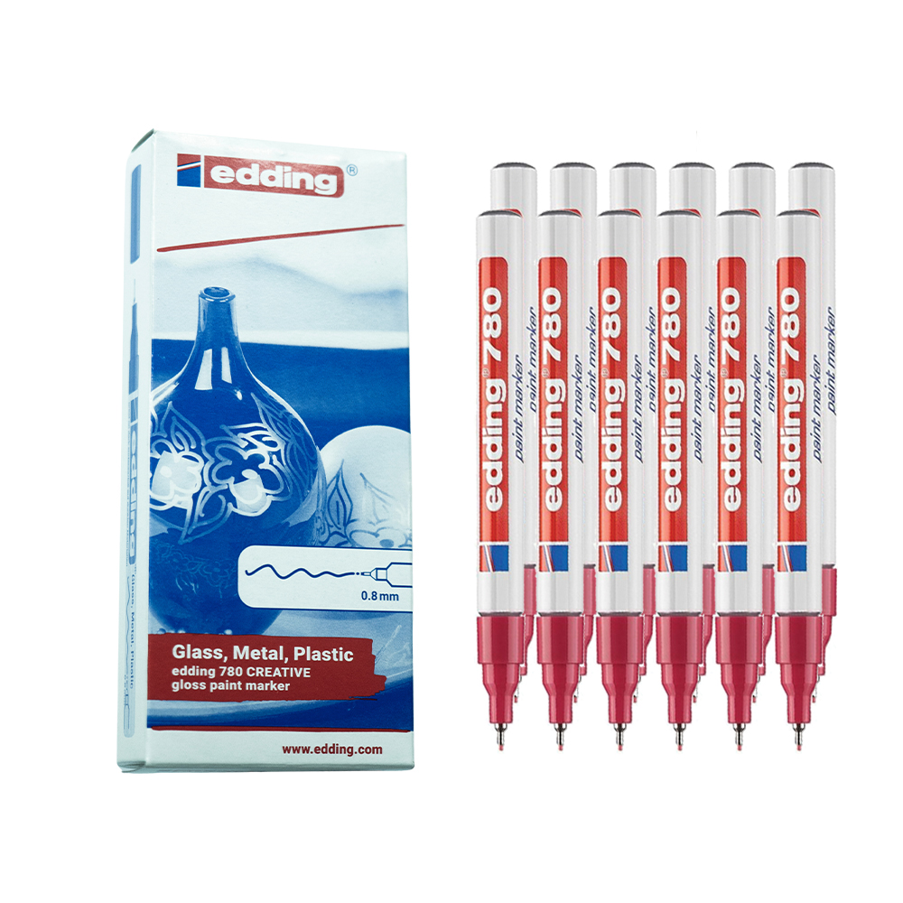 Bút sơn dầu viết thiệp không lem Edding 780 Paint Marker 0.8 mm - Đỏ (Red)