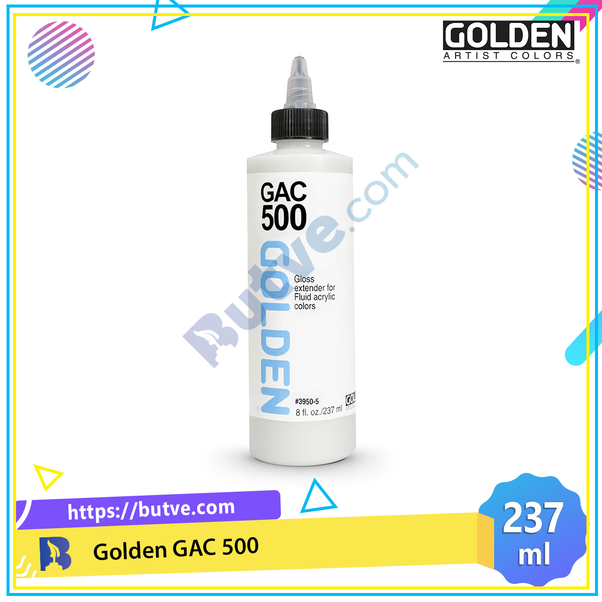 Dung môi Golden GAC 500 pha màu Acrylic vẽ lên vải, cao su dẻo - 237ml (8Oz)