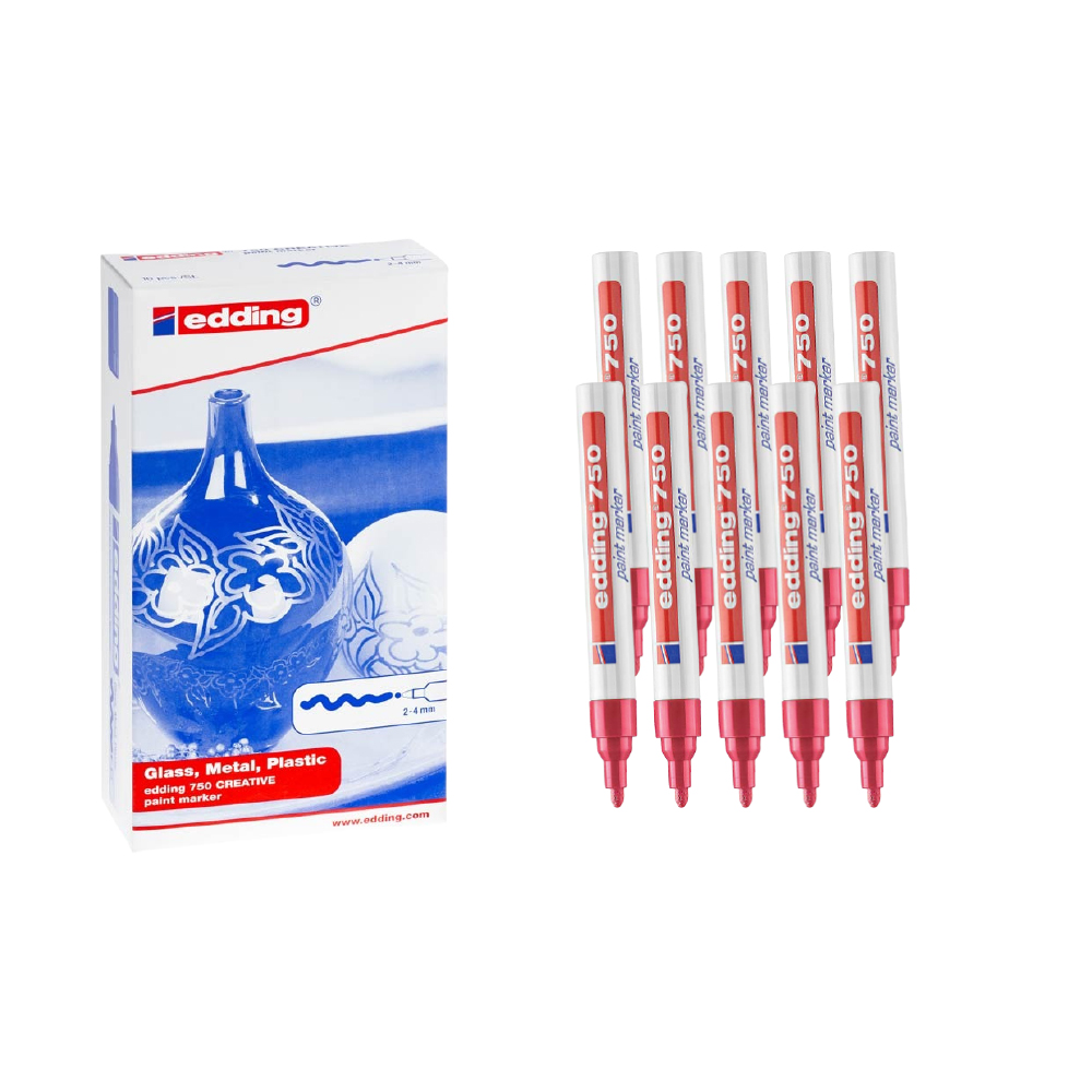 Bút sơn dầu vẽ đa chất liệu Edding 750 Paint Marker 2-4 mm - Đỏ (Red)