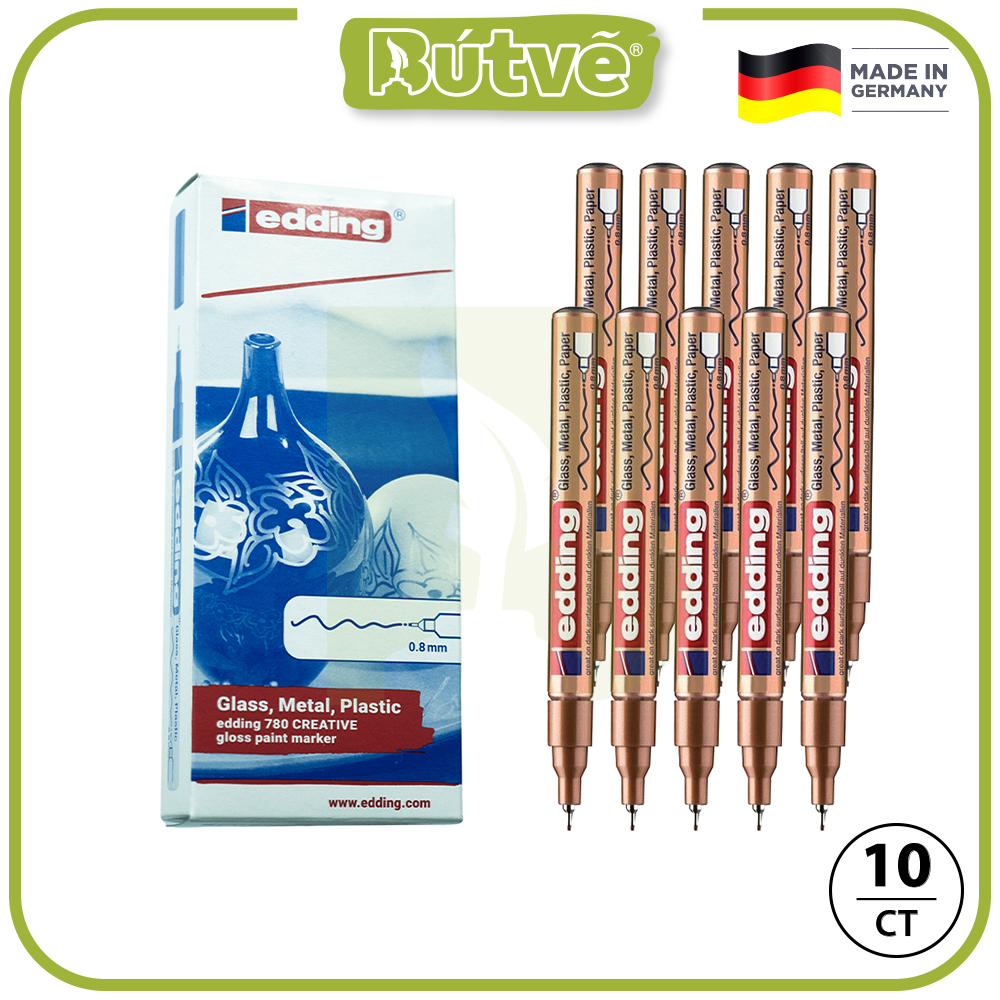 Bút sơn dầu viết thiệp không lem Edding 780 Paint Marker 0.8 mm - Đồng ánh kim (Copper)