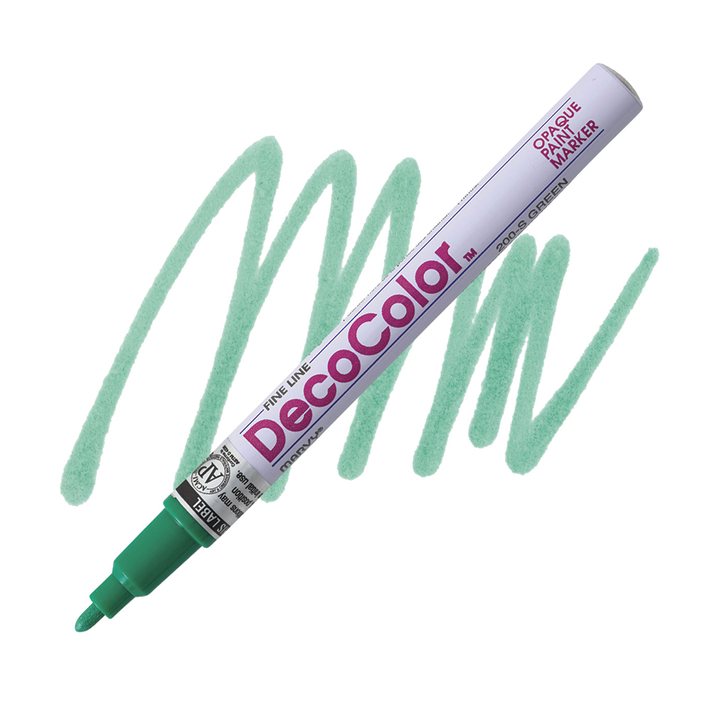 Bút sơn dầu đánh dấu công nghiệp Marvy DecoColor Industrial Paint Marker Fine 1.4mm - Xanh lá cây (Green) #221