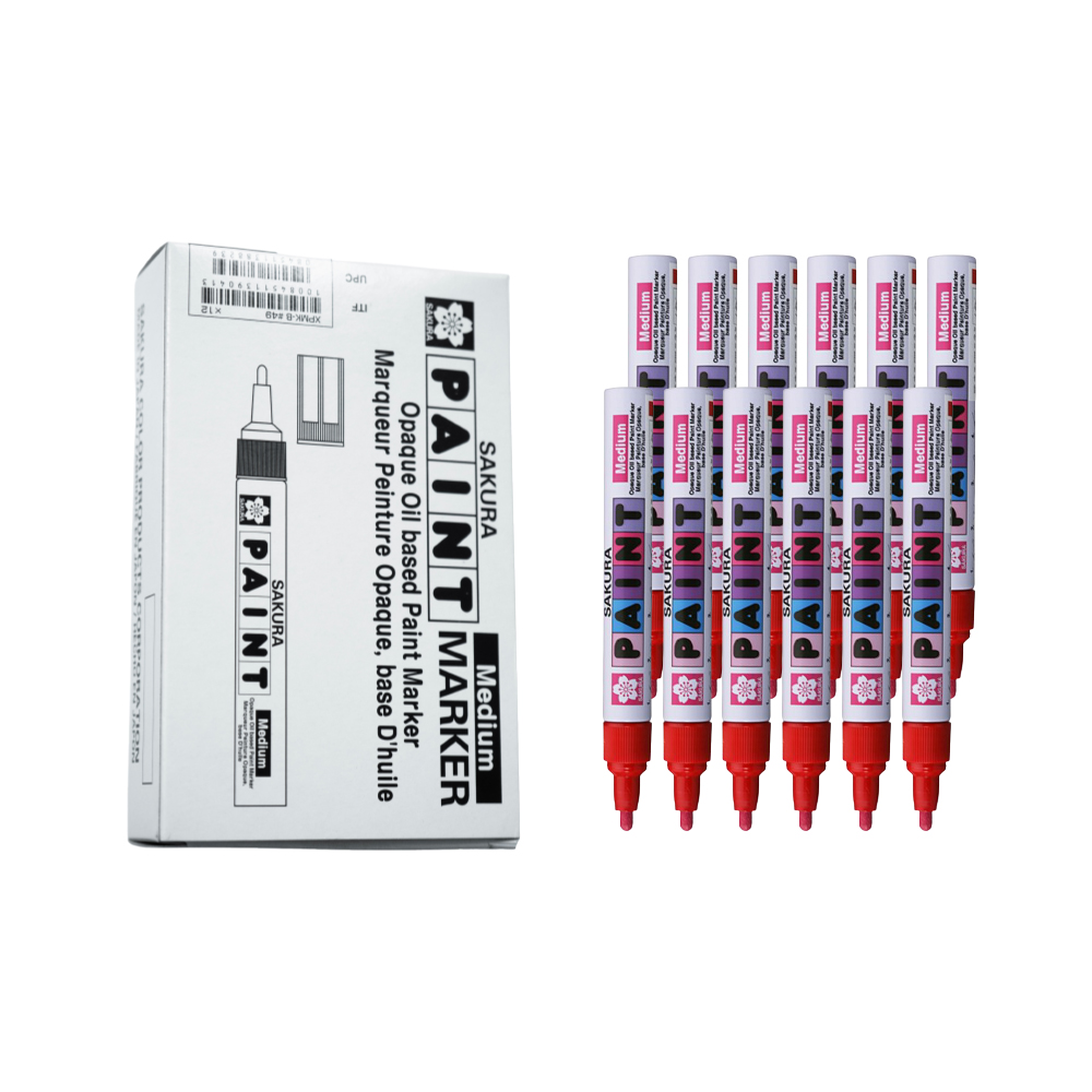 Bút sơn dầu đánh dấu công nghiệp Sakura Paint Marker Medium Point 2.0mm - Đỏ (Red) XPMK-B#19