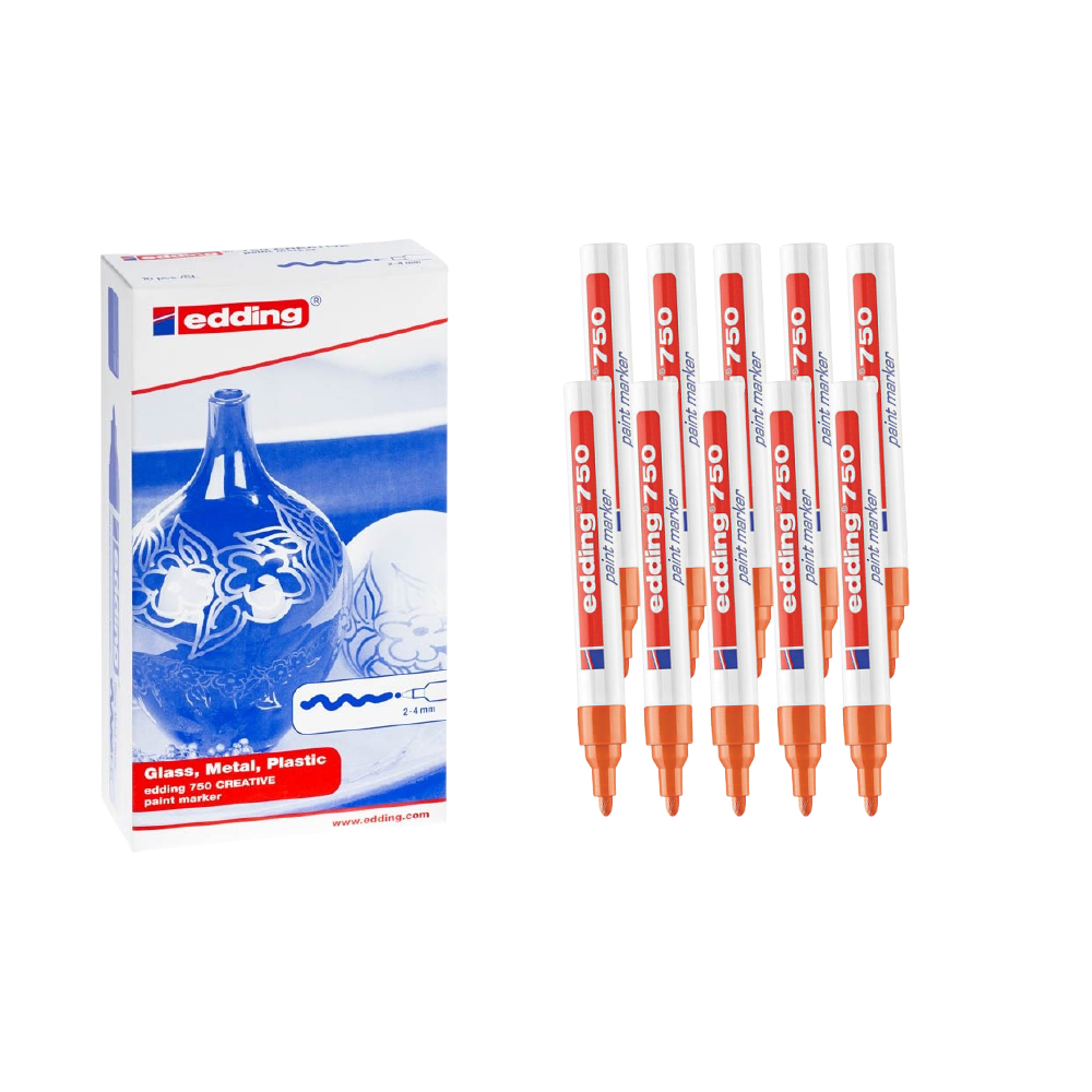 Bút sơn dầu vẽ đa chất liệu Edding 750 Paint Marker 2-4 mm - Cam (Orange)