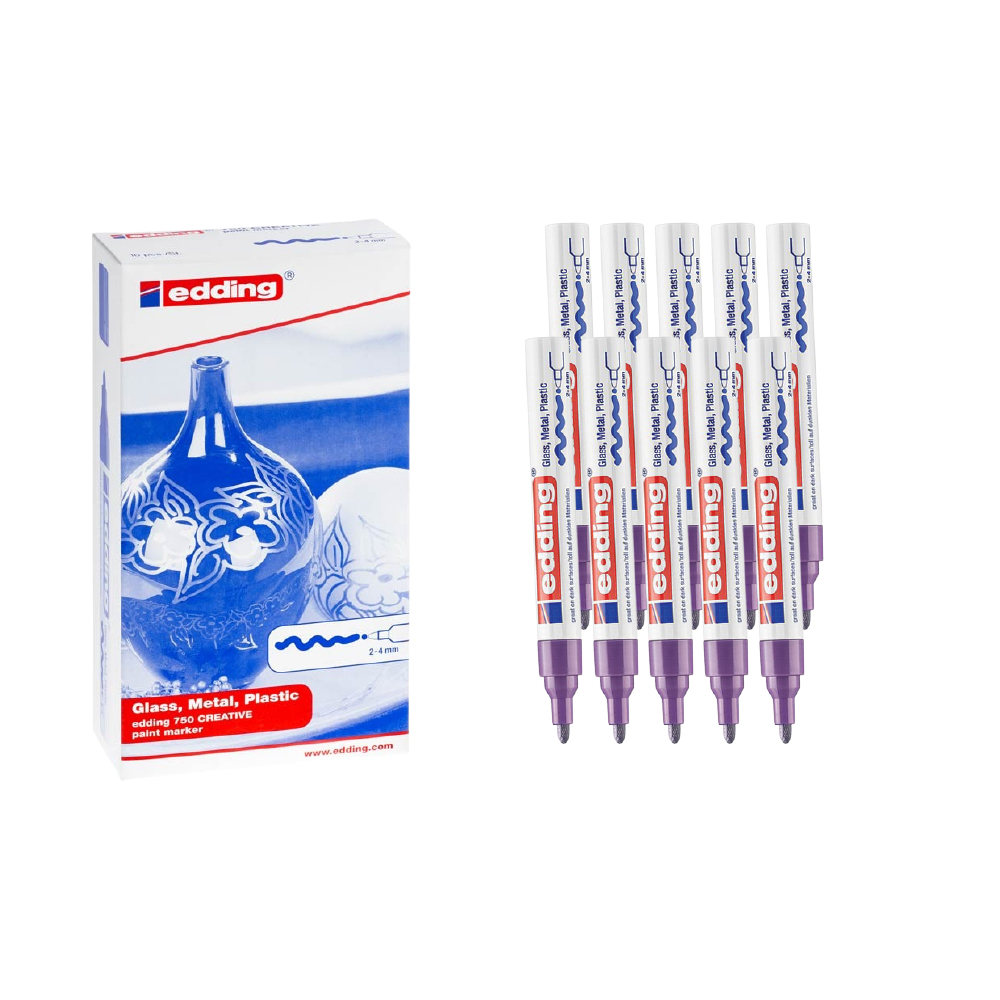 Bút sơn dầu vẽ đa chất liệu Edding 750 Paint Marker 2-4 mm - Tím (Purple)