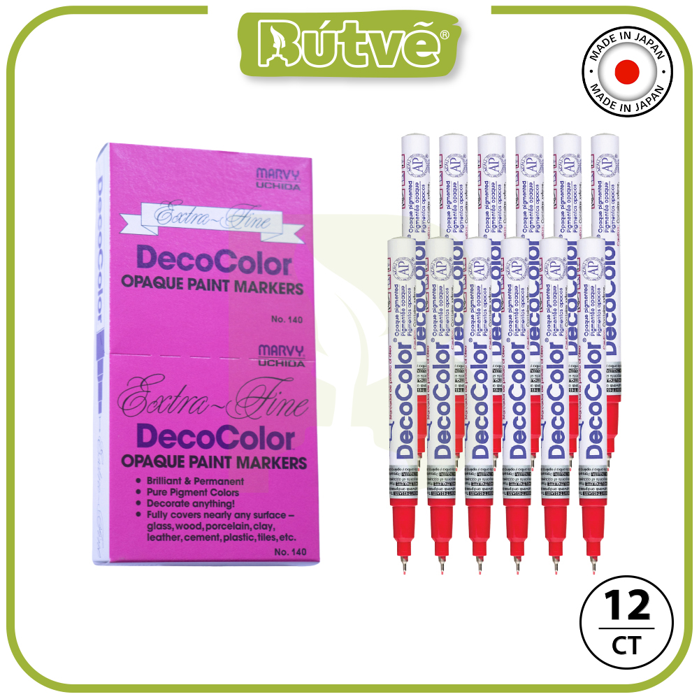 Bút sơn dầu viết thiệp Marvy DecoColor Paint Marker Extra Fine 0.8mm - Đỏ (Red) #140